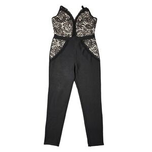 Ario Collection Black Lace Bodice Jumpsuit